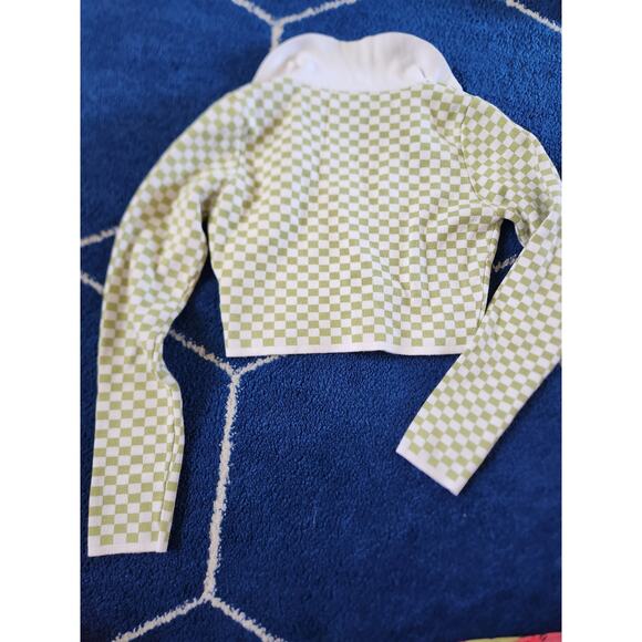 Blue Blush Women's Checkered Crop Top S - Picture 2 of 5